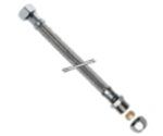 aanvoerflexibel vlechtwerk inox klem x moer binnendraad D 3/8″ F x klem D 10 L 1000 mm Flexibels 3/8