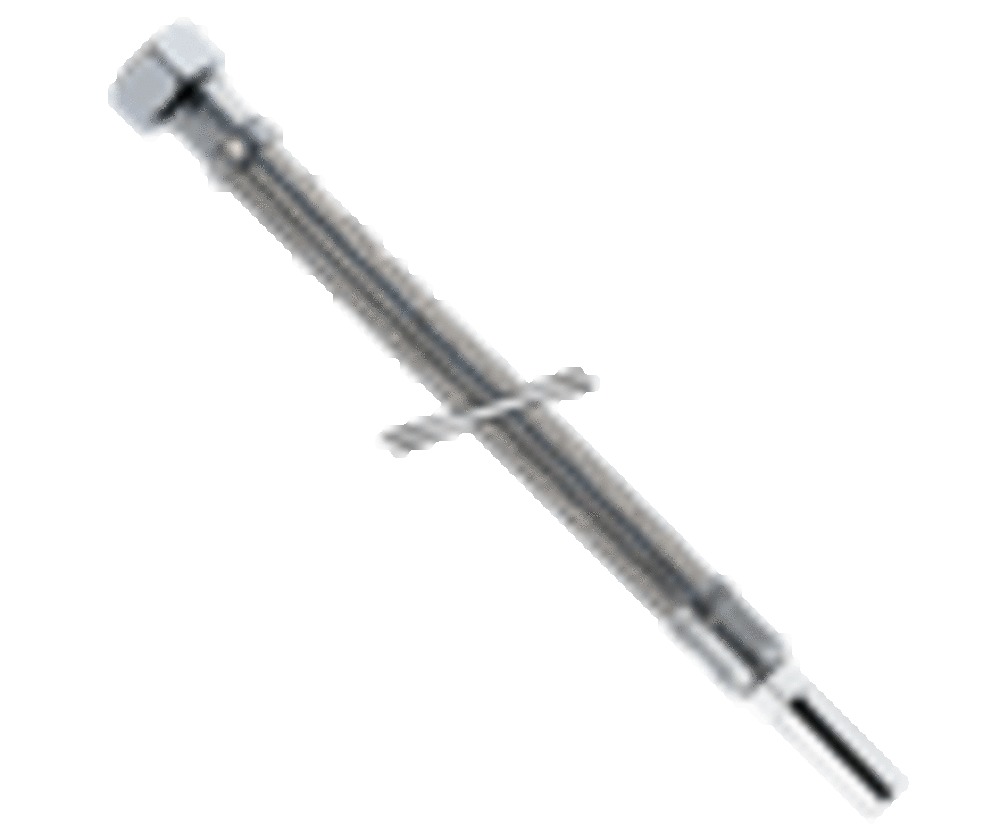 aanvoerflexibel vlechtwerk inox glad x losse moer D 10 x 3/8″F L 1000 mm Flexibels 3/8