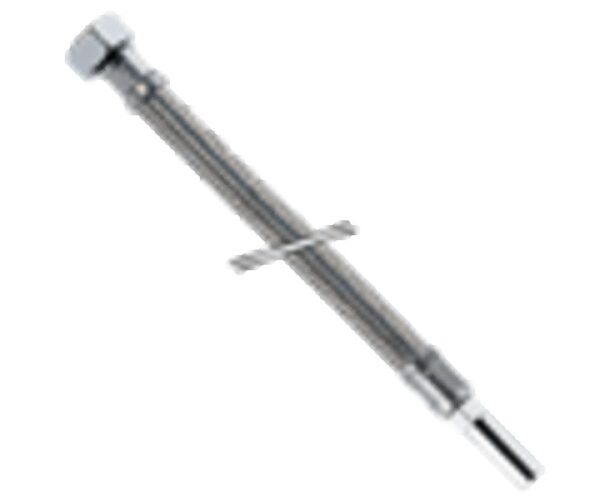 aanvoerflexibel vlechtwerk inox glad x losse moer D 10 x 1/2″F L 1000 mm Schell kranen