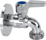 Effebi Star wasmachinekraan werkdruk PN 40 F 15 x 21 M 20 x 27 1/2″-3/4″ met hendel in aluminium verchroomd Wasmachinekraan