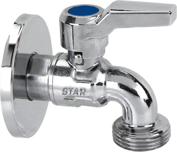 Effebi Star wasmachinekraan werkdruk PN 40 F 15 x 21 M 20 x 27 1/2″-3/4″ met hendel in aluminium verchroomd Wasmachinekraan