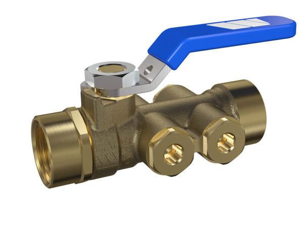Watts Industries TBE-EA terugstroombeveiligingseenheid huis: messing veer: RVS afdichting: rubber werkdruk PN 10 nom. werktemperatuur 65°C inbouwlengte 80 mm geïntegreerde afsluiter aan de intredezijde kiwa-belgaqua keur 3/4″FF Bolafsluiters