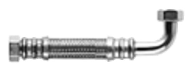 aanvoerflexibel vlechtwerk inox moer F x bocht/moer F doorlaat D 8 3/8″ FF L 750 mm Flexibels 1/2