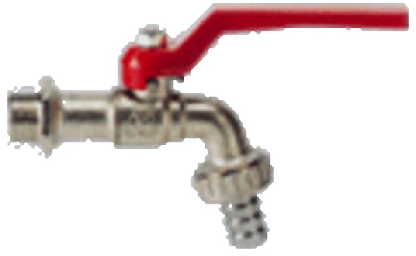 Dienstbolkraan dubbel chromat met lange hendel 1/2″ rood Gevel kranen