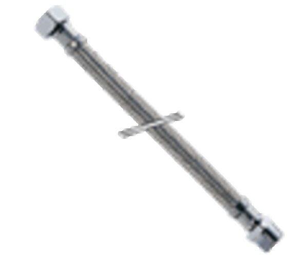 aanvoerflexibel vlechtwerk inox buitendraad x moer F D 3/8″M x 1/2″F L 500 mm Flexibels 3/8