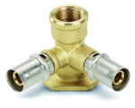 Tubipex dubbele muurplaat Vpe-Alu-buis aansluiting persen H 53 mm 20 x 2.0 mm 1/2″F 20 x 2.0 mm Tubipex Pers muurplaten