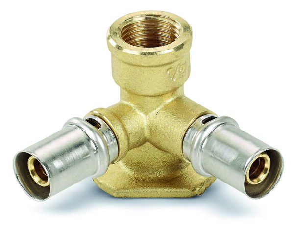 Tubipex dubbele muurplaat Vpe-Alu-buis aansluiting persen H 53 mm 20 x 2.0 mm 1/2″F 20 x 2.0 mm Tubipex Pers muurplaten