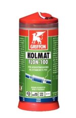 Griffon Kolmat Flon-100 PTFE-koord voor afdichten van metalen en kunststof schroefdraadverbindingen 100 % P.T.F.E. nastelbaar 45° chemisch bestendig schimmelbestendig UV-bestendig demontabel direct belastbaar dispenser 175 m Buisafdichting
