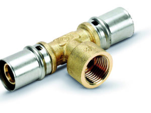 Tubipex t-stuk Vpe-Alu-buis aansluiting persen 26 x 3.0 mm 1/2″F 26 x 3.0 mm Tubipex press t-stuk F