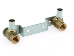 Tubipex montage-eenheid Vpe-alu-buis aansluiting persen hartafstand 150 mm 20 x 2.0 mm 1/2″F Tubipex Pers muurplaten