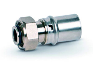 Tubipex rechte koppeling Vpe-Alu-buis aansluiting persen nikkel 16 x 2.0 mm M22 Tubipex Pers aansluitnippel