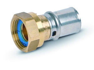 Tubipex rechte koppeling Vpe-Alu-buis aansluiting persen x losse moer 32 x 3.0 mm 4/4″F Tubipex Pres aansluitnippel met losse moer F