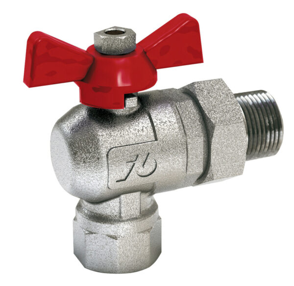 Tubipex haakse bolkraan volle doorlaat losse moer D 3/4″ rood Tubipex Bolkraan