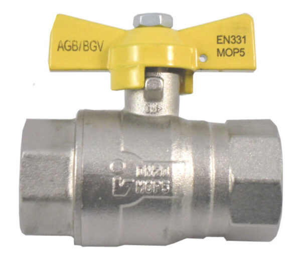aardgaskraan KVBG met halve koppeling 3/4″ FF messing Aardgaskranen