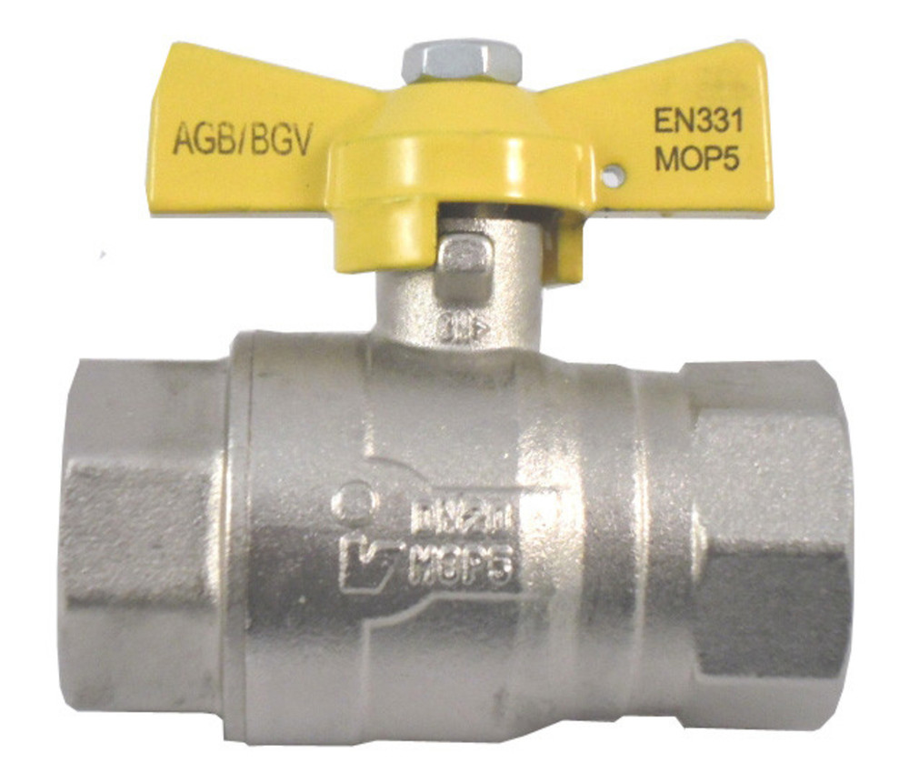 aardgaskraan KVBG met halve koppeling 3/4″ FF messing Aardgaskranen