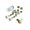 Comap aansluitset voor paneelradiatoren Pro Multicompact (onderaansluiting 3/4″ Euroconus) voor muuraansluiting H-blok muuraansluiting