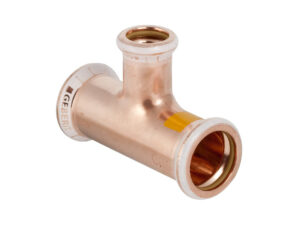 Geberit Mapress persfitting koper gas T-stuk verloop 35-28-35 Geberit Mapress T-stuk