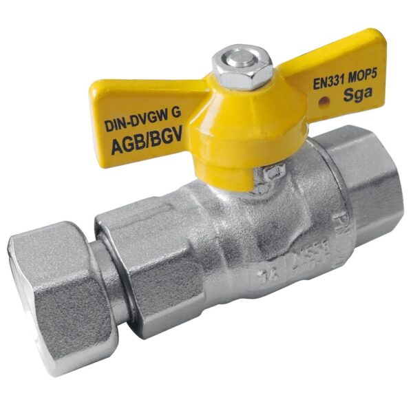 aardgaskraan KVBG 1/2″ F losse moer Aardgaskranen