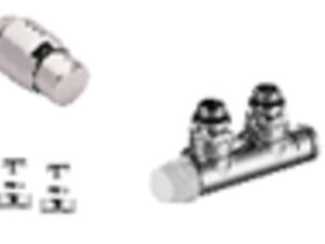 Honeywell Therafix Deco aansluitingsset muuraansluiting links chroom 1/2″ H-blok muuraansluiting