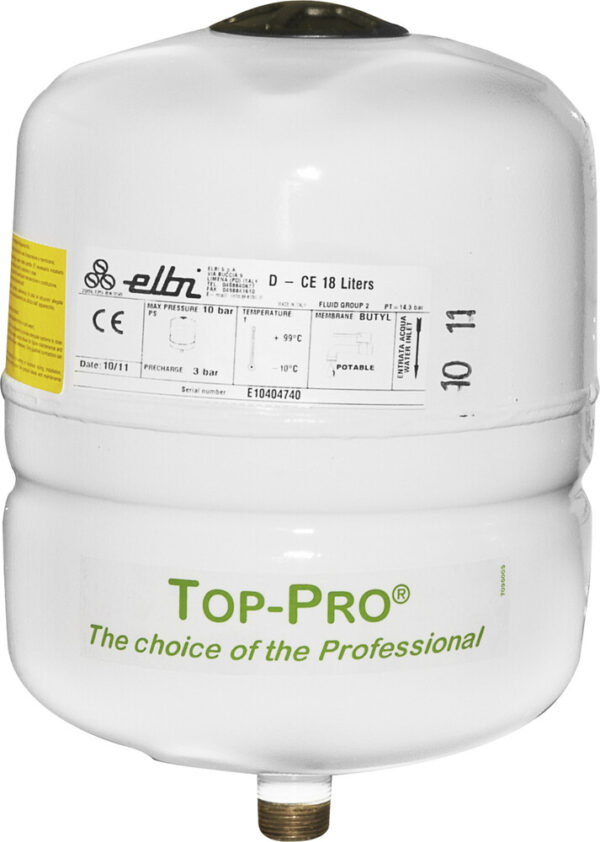 Elbi ER-CE expansievat verwamingsinstallaties met warm water 18L D270 3/4″ gelast met membraan Expantievaten voor CV