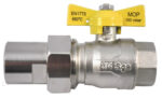 aardgaskraan KVBG met halve koppeling 4/4″ FR messing Aardgaskranen