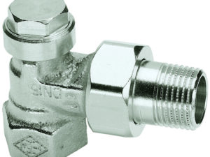 Heimeier Regulux voetventiel haaks 1/2″ aansluiting 1/2″F met voorinstelling en voorzien van aftap Kranen 1/2