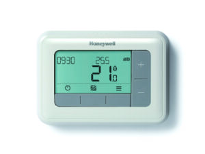 Honeywell Home Programmeerbare klokthermostaat T4-1D met dagprogramma, met 6 instelbare periodes per dag, geschikt voor elk type aan/uit-verwarmingsketel (24 230V) Thermostaten