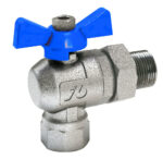 Tubipex haakse bolkraan volle doorlaat losse moer D 4/4″ blauw Tubipex Bolkraan