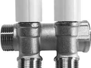 Tubipex verdeler 3/4″MF met kranen M22 2 kringen inclusief koppeling 16x2mm Tubipex collectoren met kranen met 16x2mm koppelingen