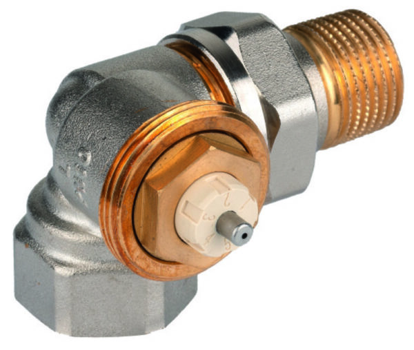 Honeywell Home V2020LSX15 thermostatisch kraanlichaam dubbel haaks links 1/2″F uit messing met instelbare Kv-waarde max. verschildruk 1 bar aansluiting M30 x 1,5 Kranen 1/2