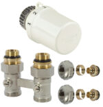 Honeywell Home TL3095W0DY1536 H-blok set voor vloeraansluiting voor horizontale paneelradiatoren Henrad met aansluiting 1/2F en 3/4 H-blok vloeraansluiting