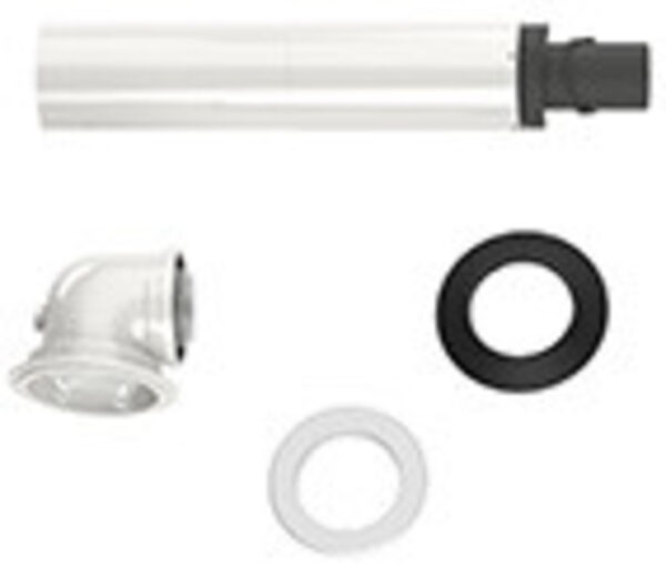 Bosch muurdoorvoer telescopisch verstelbaar van 395 tot 615 mm met bocht (incl. meetstutten) en rooster D60/100 PP/metaal Bosch
