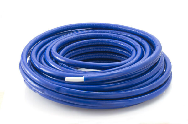 Tubipex buis op rol voorgeïsoleerd D 20 mm L 50 m dikte 10 mm blauw Tubipex 20 x 2 mm