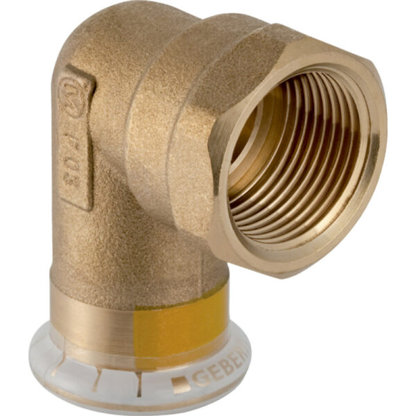 Geberit Mapress persfitting koper gas overgangsknie 90° met binnendraad 18-1/2F Geberit Mapress persfitting koper gas overgangsknie 90° met binnendraad