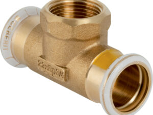 Geberit Mapress persfitting koper gas T-stuk met binnendraad 22-1/2″-22 Geberit Mapress T-stuk met binnendraad