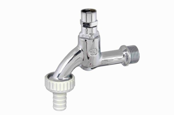 Dienstkraan dubbel voor sleutelbediening 1/2″ chroom zonder dopsleutel Gevel kranen