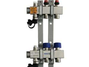 Schütz Comfort 90-3 verdeler 10 verwarmingscircuits L = 570 mm rvs met voorgemonteerde debietmeters assortiment vloerverwarming