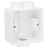 Niko Hydro wit enkelvoudige opbouwdoos met één tweevoudige M20-ingang én één enkelvoudige M20-ingang voor één functie Niko Hydro Wit opbouwdozen