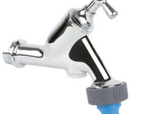 Altus dubbel dienstkraan met beluchter en keerklep Belgaqua/Kiwa 1/2" chroom glanzend Gevel kranen