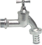 Dubbele dienstkraan 1/2" chroom mat Gevel kranen
