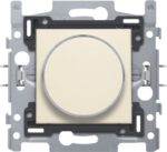 Niko original cream drukknop 6A 250V AC met doorschijnende ring en amberkleurige LED