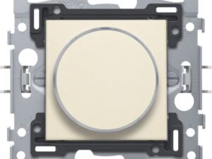 Niko original cream drukknop 6A 250V AC met doorschijnende ring en amberkleurige LED