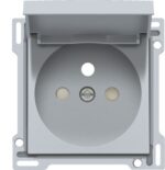 Niko Intense Sterling Coated Centraalplaat met klapdeksel voor wandcontactdoos 2P+A (pen)+veiligheid