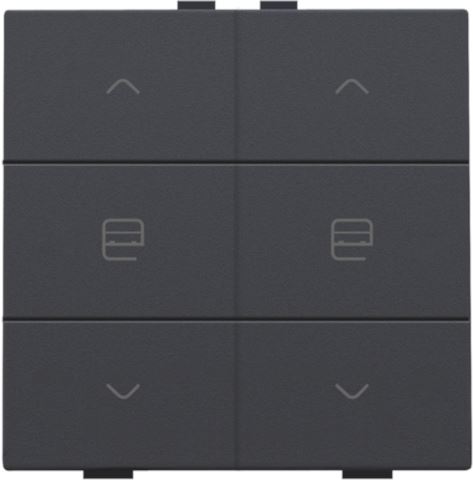Niko Intense anthracite Home Control 2-voudige bediening motorsturing met 6-voudig toets