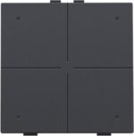 Niko Intense anthracite Home Viervoudige drukknop met leds en comfortsensoren voor Niko Home Control