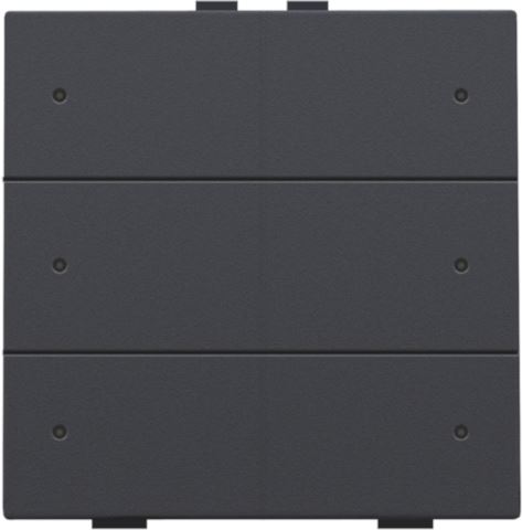 Niko Intense anthracite Zesvoudige drukknop met leds en comfortsensoren voor Niko Home Control