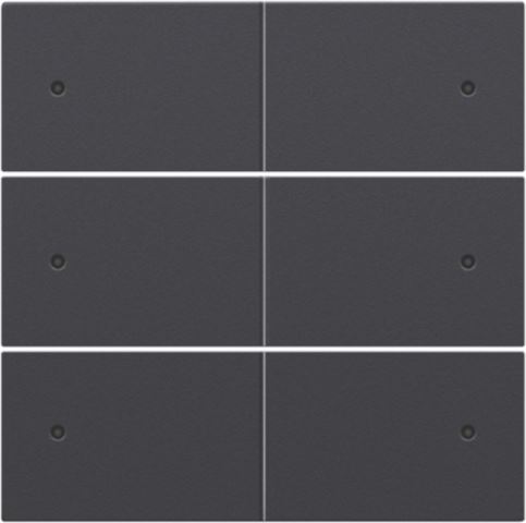 Niko Intense anthracite afwerkingsset voor 6-voudige potentiaalvrije drukknop 24 V met leds