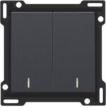 Niko Intense Anthracite Coated Toets met lens 2-voudig voor drukknop 122-61507 RAL 7022