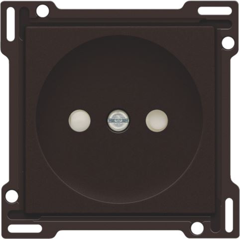 Niko Intense Dark Brown Coated Afwerkingsset voor stopcontact zonder aarding SMAL 21 mm