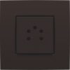 Niko Intense Dark Brown Coated afwerkingsset voor 5-polige telefooncontactdoos
